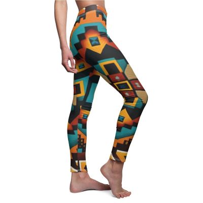 Womens Skinny Casual Leggings All Over Print Southwestern Navajo Native American